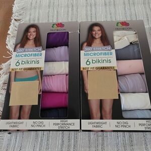 12 Pair Fruit of The Loom 9 2x Underwear BIKINI SIZE 16/18 microfiber